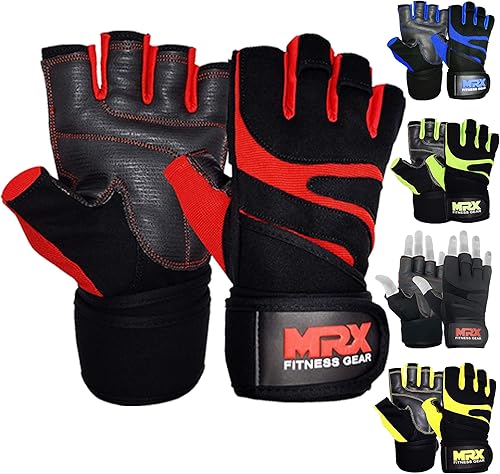 MRX - Guantes de levantamiento de pesas para hombres, guantes de entrenamiento para hombre, guantes de levantamiento de muñeca, guantes de gimnasio