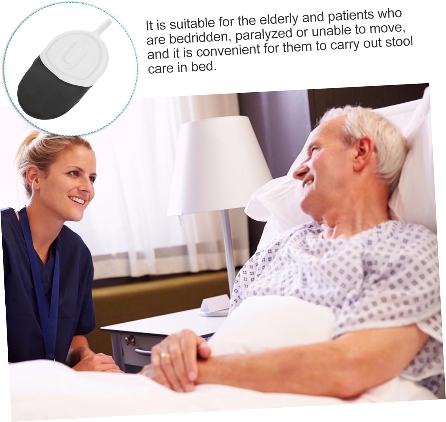 ORFOFE Portable Patient Bed Pan Lidded Urinal for Elderly Men Women Bed Pan for Home Care Chamber Pot Comfortable Design