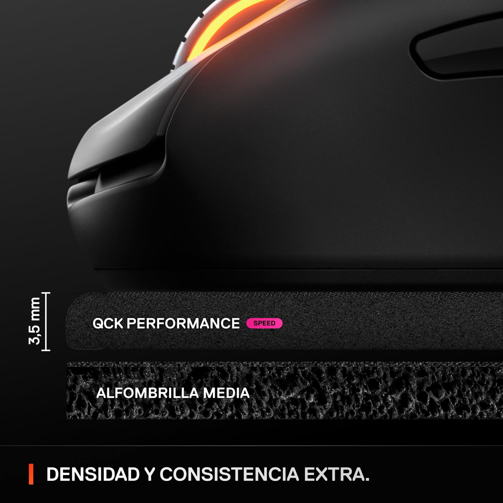 SteelSeries Alfombrilla QcK XL Performance Speed - Densidad y Deslizamiento - Costura Suave - Base de Neopreno - 900x400 mm - FPS/MOBA/RTS/MMO