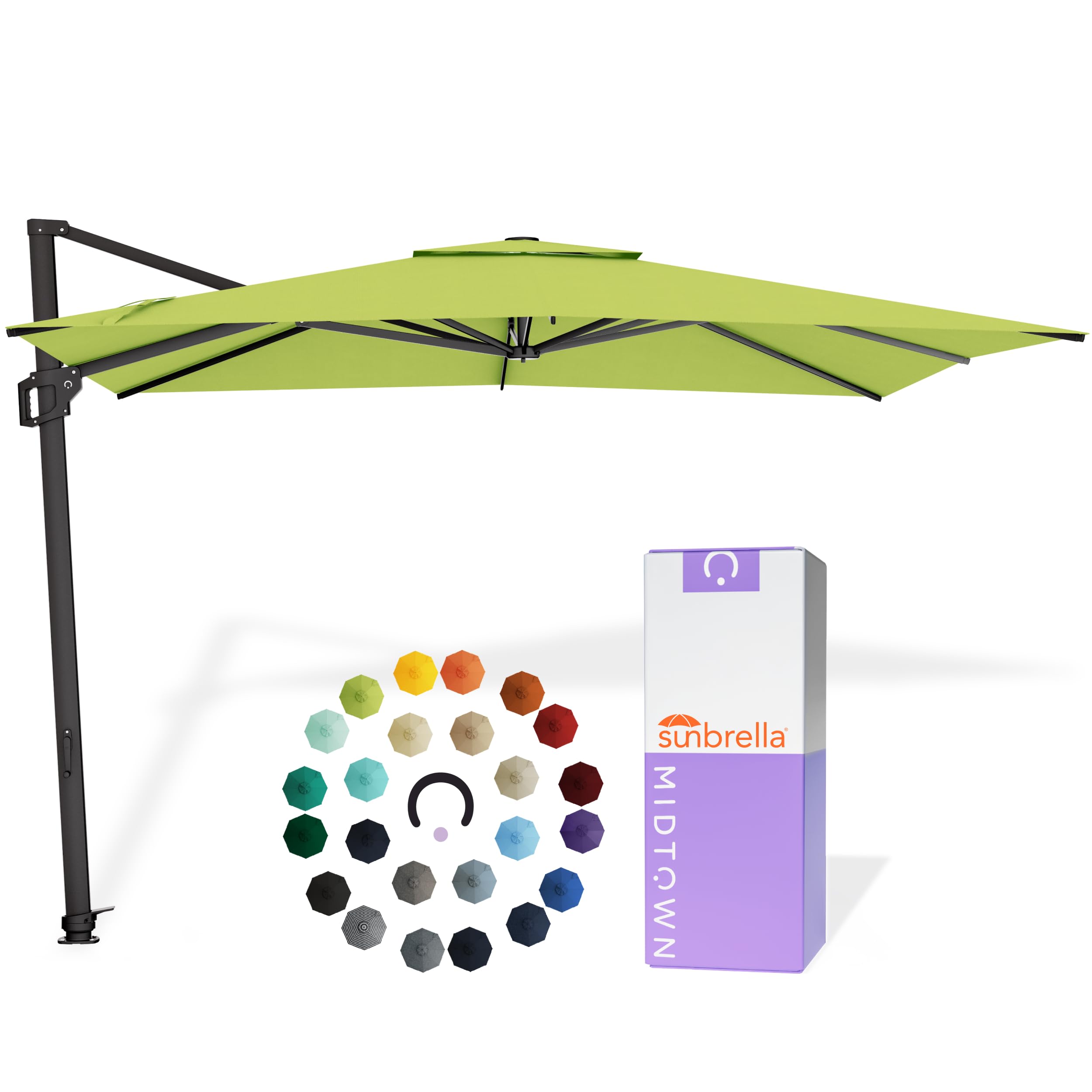 Midtown Umbrellas Grande Square - 9 x 9 Ft Cantilever Umbrella