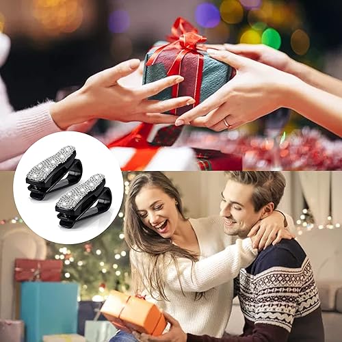 Miniatura 8 de Pomelo Litchi Pitaya 2 soportes brillantes para lentes de sol para automóvil, diamantes de imitación de cristal, soporte para lentes de sol, soporte