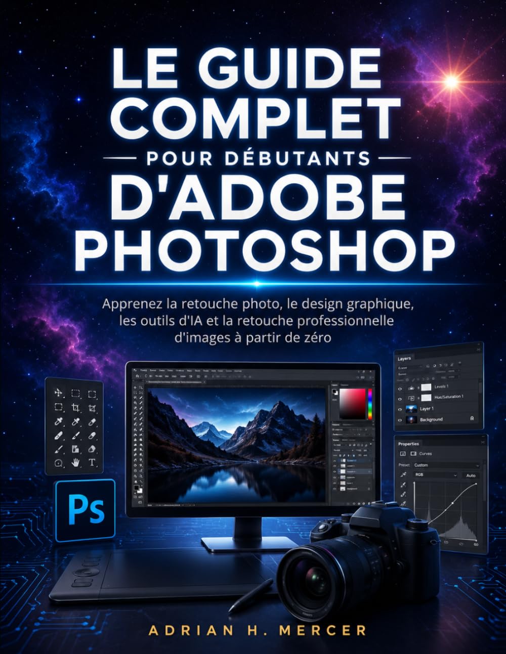 LE GUIDE COMPLET POUR DÉBUTANTS D'ADOBE PHOTOSHOP: Apprenez la retouche photo, le design graphique, les outils d'IA et la retouche professionnelle d'images à partir de zéro