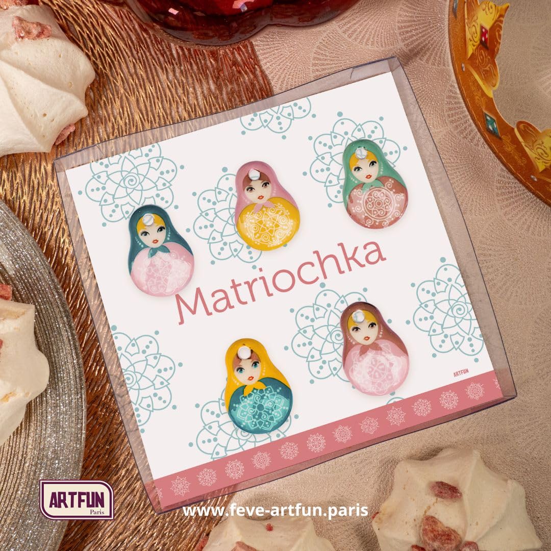 ARTFUN Coffret de FEVES Galette des Rois Porcelaine Matriochka pour Une Epiphanie Premium