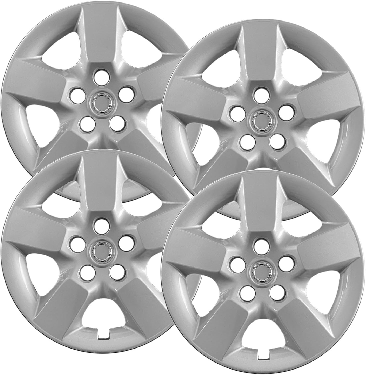 Premium Quality 16" Silver Hubcaps fits 2008 2009 2010 2011 2012 2013 2014 and 2015 Nissan Rogue, Heavy Duty Construction (Set of 4) 53077AMS-4