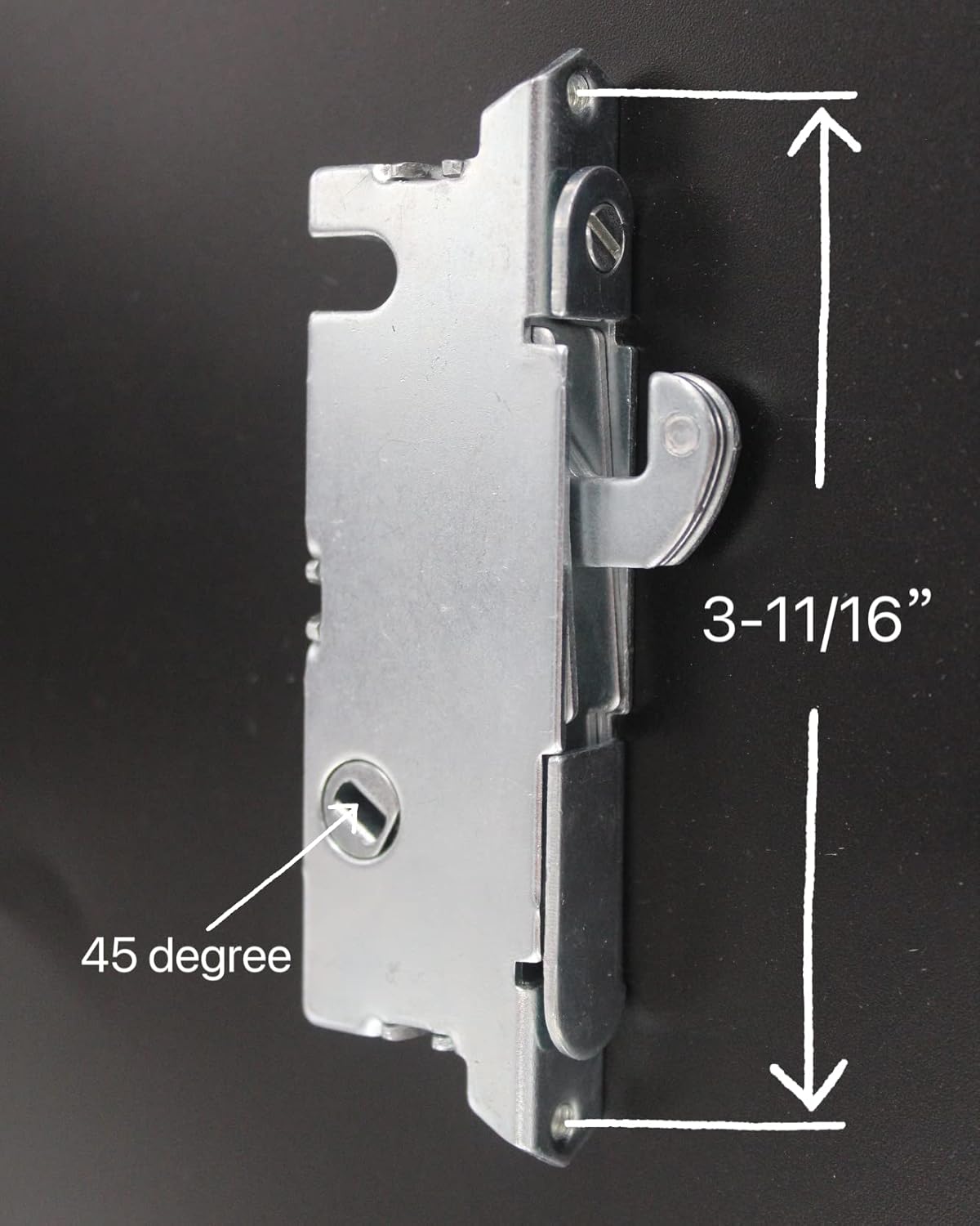 Sliding Door Handle 3-15/16 Inch(10cm) Hole spacing (Right and Left Handed) White Patio Glass Door Handle Set Non-keyed (+ Mortise Lock 45 Degree Keyway)