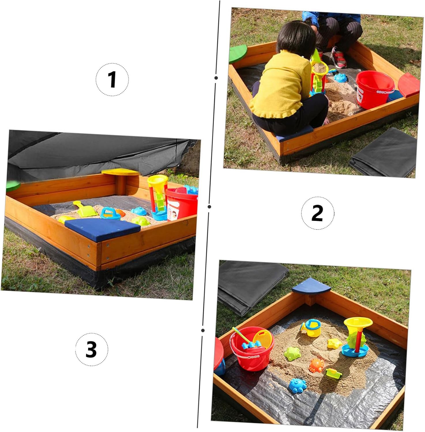 CANIGHT Cover Bath Cover Beach Toys Water Pool for Solar Blanket Waterproof Sandbox Cover Outside Toys Inflatable Toy Waterproof Tarp Cover Tub Cover Black Oxford Cloth