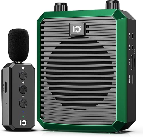 Miniatura 9 de SHIDU Amplificador de voz de 18 W con micrófono inalámbrico Lavalier, altavoz portátil con micrófono inalámbrico de 2.4 G, sistema PA personal Negro