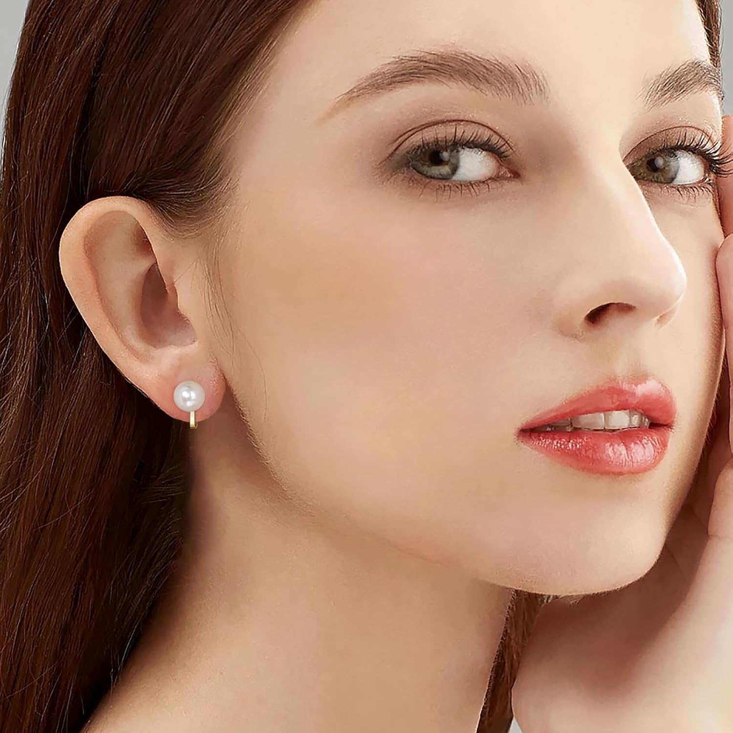 Cubic Zirconia Clip on Earrings - Women Hypoallergenic Comfortable Non Pierced Stud Earrings for Wedding and Dance Competitions, Clip-on Earrings Silver Gold - Image 3