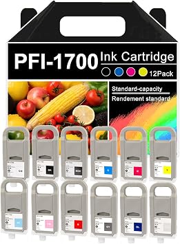 PFI-1700 Ink Cartridges Compatible for Canon PFI-1700 PFI1700 Ink Cartridge Work for Canon ImagePROGRAF PRO-2000 PRO-4000 PRO-4000S PRO-6000 PRO-6000S Printer