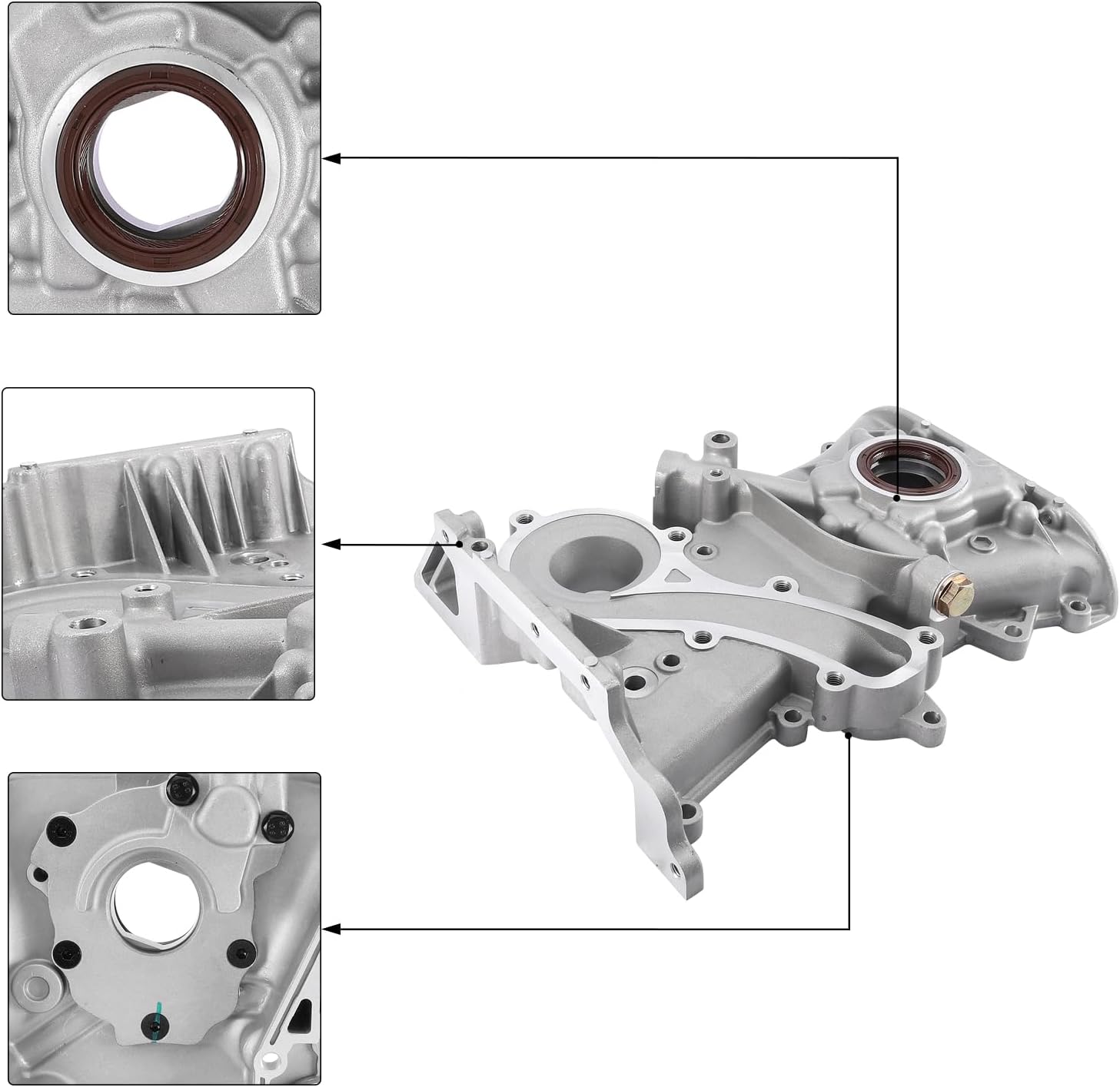 M374 135005M00A Timing Cover with Oil Pump 1.8L L4 for Nissan Sentra 2000 2001 2002 2003 2004 2005 2006 (Engine QG18DE DOHC) Replace # 135004M501 135004M50B 135005M000 635-208 635208 OP614