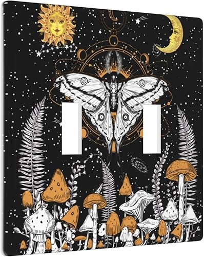 Miniatura 51 de Toggle Light Switch Wall Plate, Japanese Cherry Blossoms Mountain Tower Double Switch Cover, Size 2-Gang 4.5" X 4.5