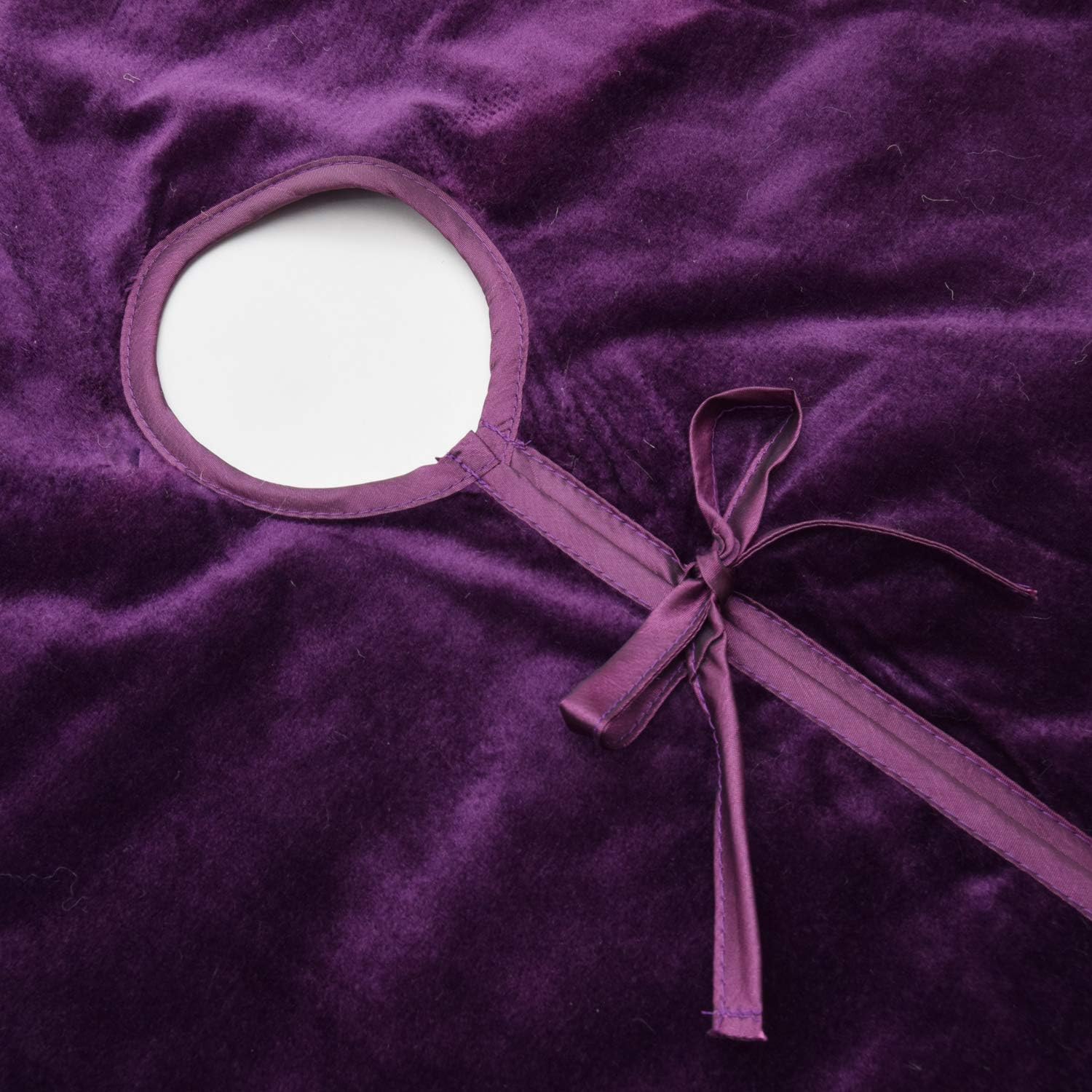 Gireshome Purple Velvet Flower Embroidered Center, Pleat Luxurious Velvet Border,Chritmas Tree Skirt, Xmas Christmas Holiday Party Decorations - 36inch