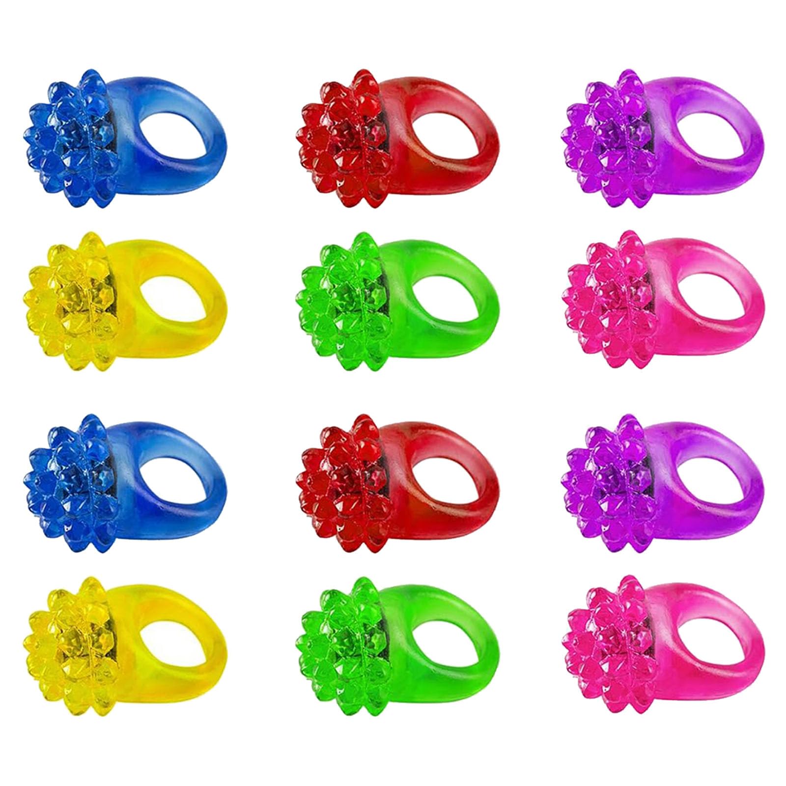 Fiesta Iluminar Anillos,Pulgar Linterna Juguete,12 Pieza Fiesta Iluminar Juguetes Anillo Iluminar,Anillos de Iluminación de Fiesta,Anillos de Fiesta Juguetes para El Dedo,Anillos Luminosos LED