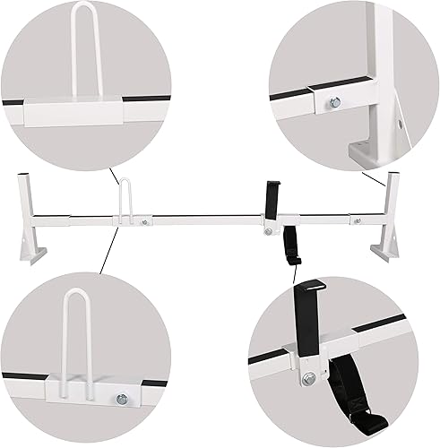Miniatura 8 de Soporte universal de techo de 3 barras para camioneta de 68 a 75 pulgadas, compatible con Ford Chevy Express, GMC Savana, estante de escalera de
