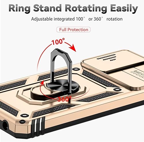 Miniatura 5 de Funda para Galaxy A03S, Samsung A03S SM-A037U con protector de pantalla de vidrio templado y cubierta de cámara deslizante, anillo magnético para