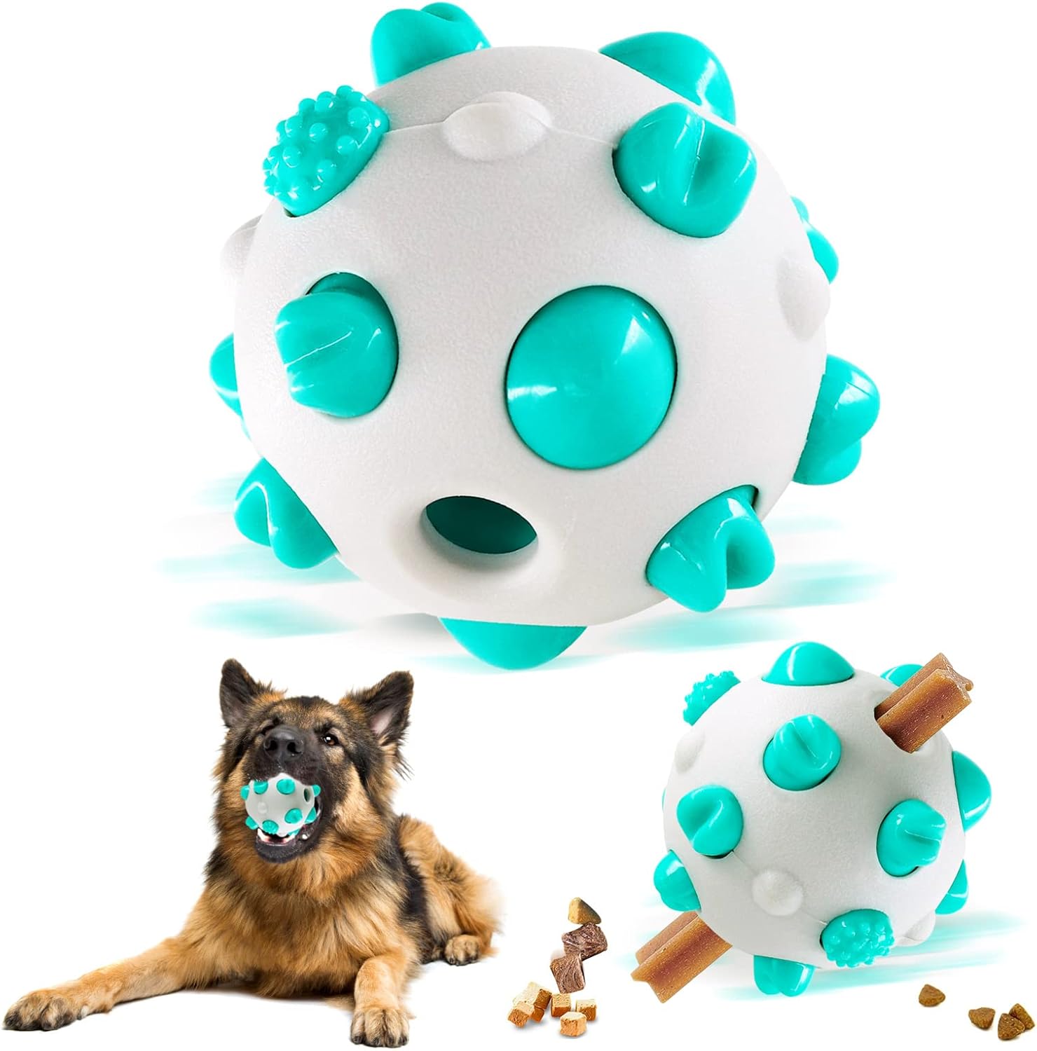 Interactive Dog Toy Ball, Chew Dog Toy for Tooth Cleaning, Bite