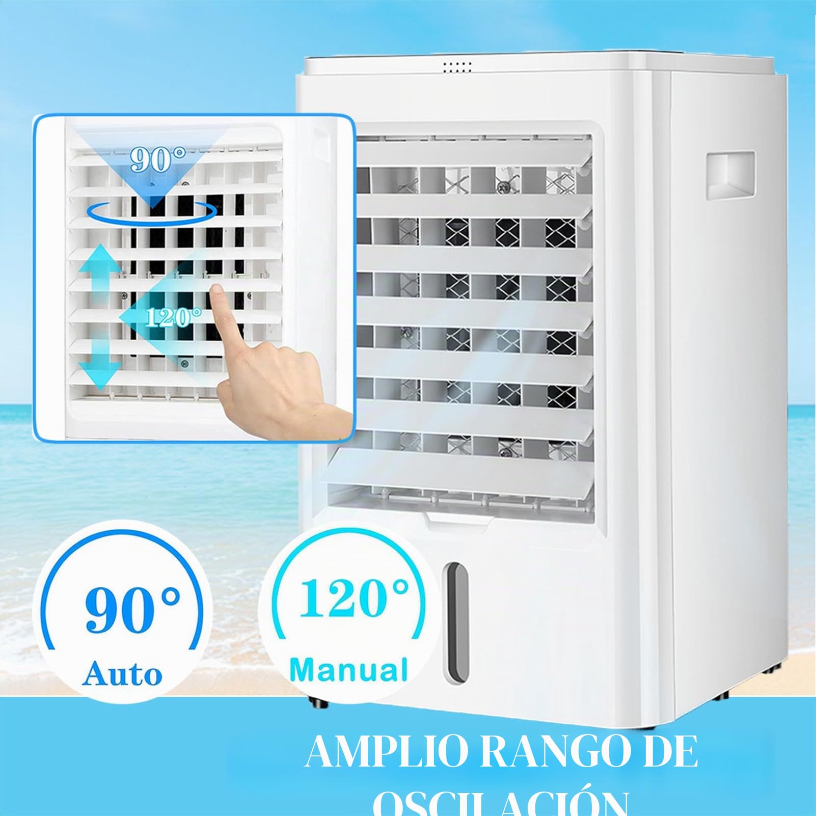 Aire acondicionado portátil con mando a distancia, refrigeración evaporativa, ventilador 4 en 1 para vehículos y uso en interiores