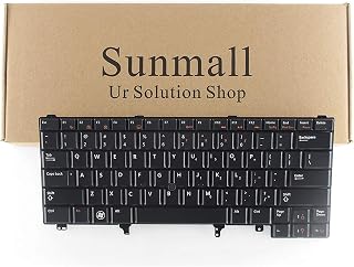 Replacement Keyboard with Backlit/Big Enter Key Compatible with Dell Latitude E5420 E5430 E6220 E6320 E6330 E6420 E6430 E6440 Series US Layout Black (with Pointer Stick)