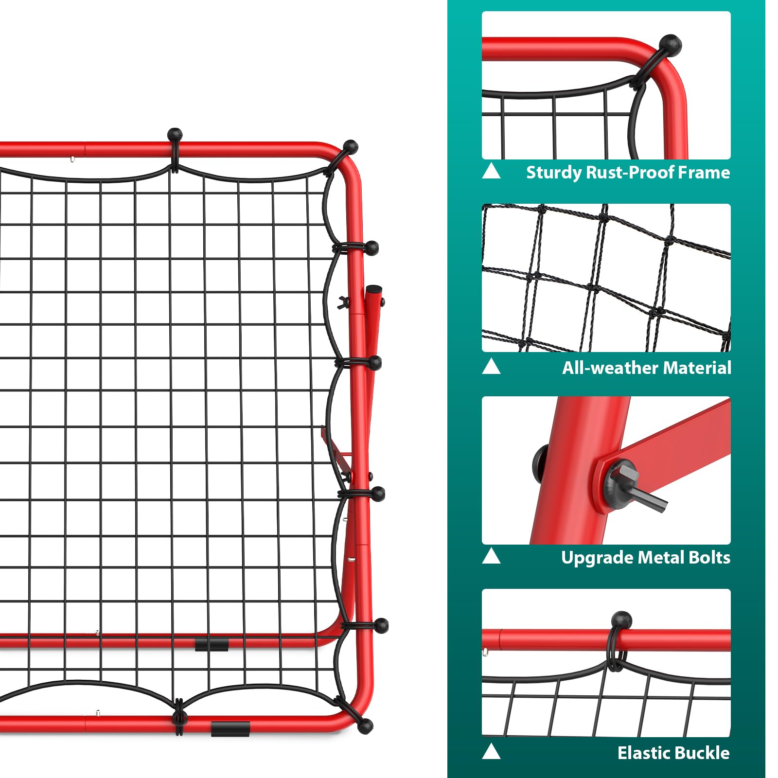 LIANTRAL Volleyball-Rückprallnetz, verstellbares Rückprallnetz für Fußball, Volleyball, Fußball, Baseball und Lacrosse, tragbarer, faltbarer Rebounder für Pass- und Schießübungen
