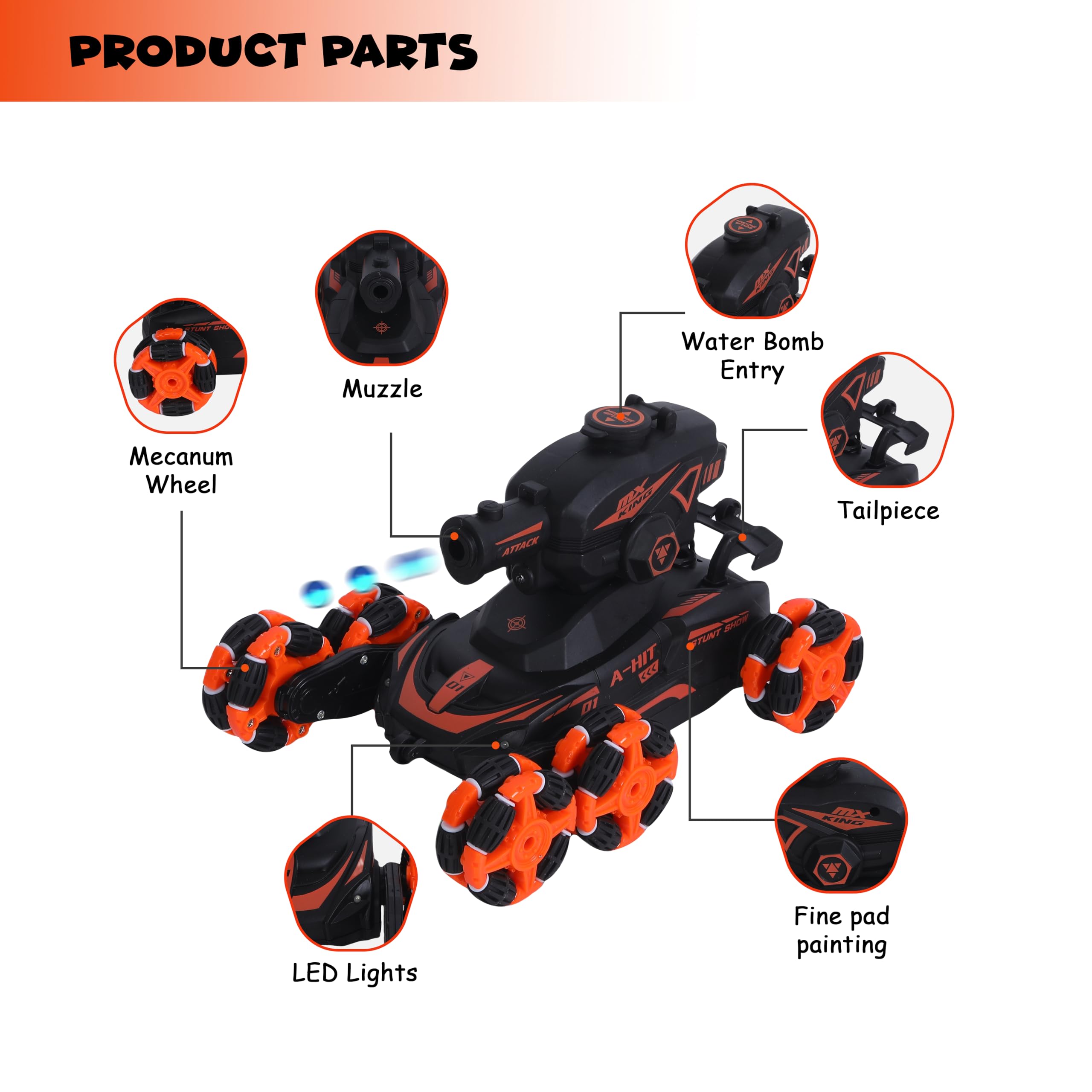 Funfy- Climbing Racing RC Car, Multicolore, Boys, FYRCWBC01