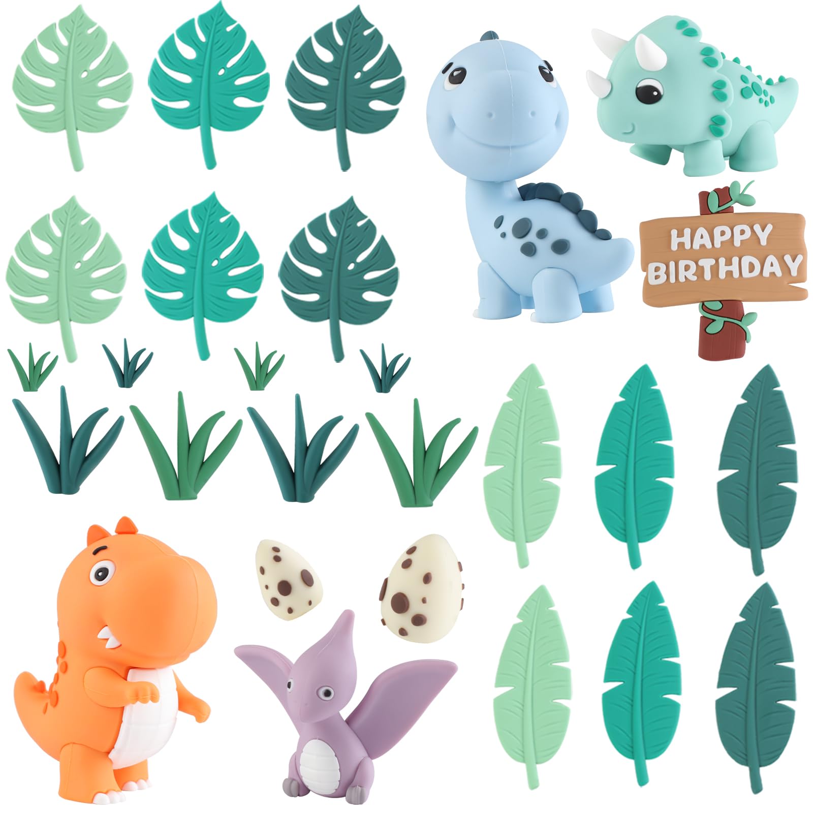 17PCS Dinosaur Cake Topper