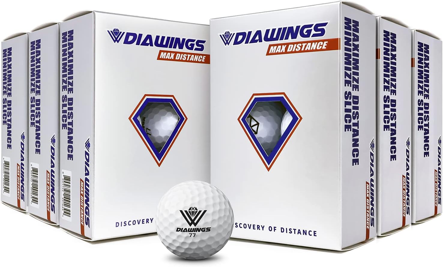 Diawings Max Distance Golf Balls – Easy Control & Straight Flight | Increased Distance for Slower Swing Speeds | USGA & R&A Conforming | 36 Balls