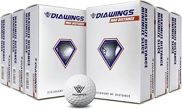 Diawings Max Distance Golf Balls Easy Control & Straight Flight | Increased Distance for Slower Swing Speeds | USGA & R&A Conforming | 36 Balls