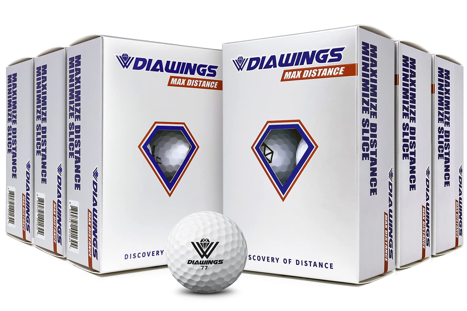 Diawings Golfbälle mit maximaler Distanz, Abstand für Spieler mit niedrigerer Schwunggeschwindigkeit, ein Dutzend, 36 Bälle Paket