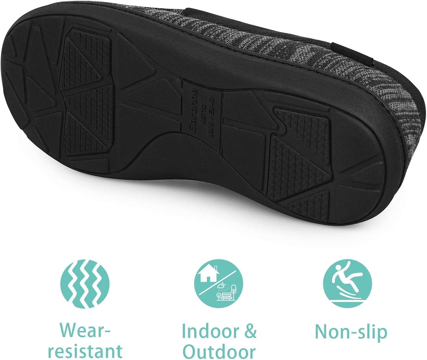 Garonne Men's Moccasin Slippers with Memory Foam for Indoor/Outdoor, Breathable Knit House Shoes with Nonslip Rubber Sole - Image 6