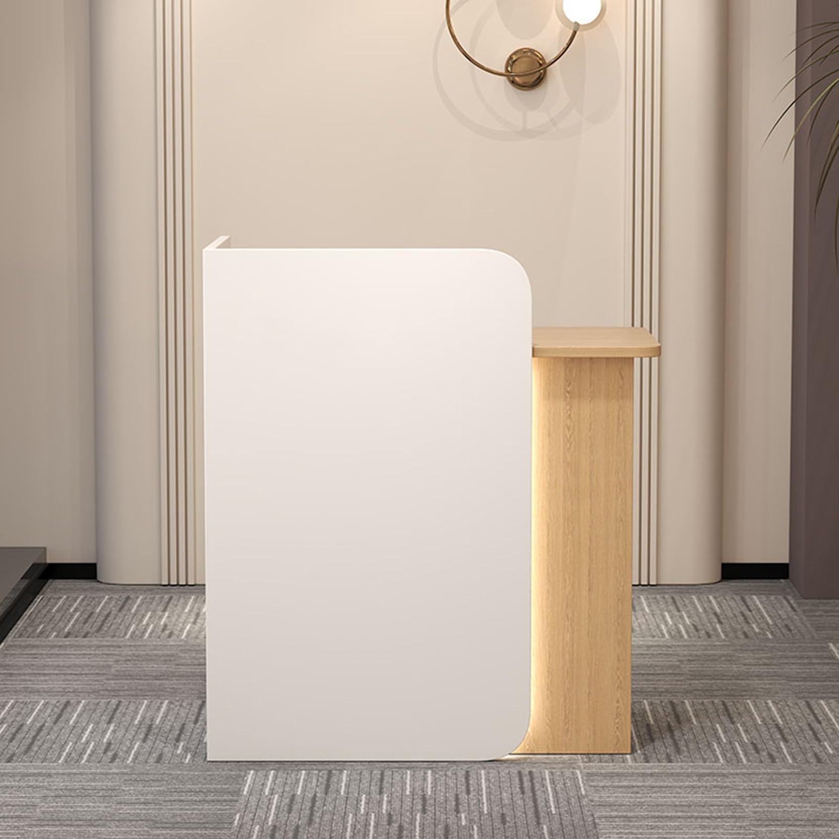 Comptoir D'accueil Avec Rangement 80x45x100cm - Bureau Réception Salon Coiffure, Magasin, Avec Tiroir Et Armoire - 3