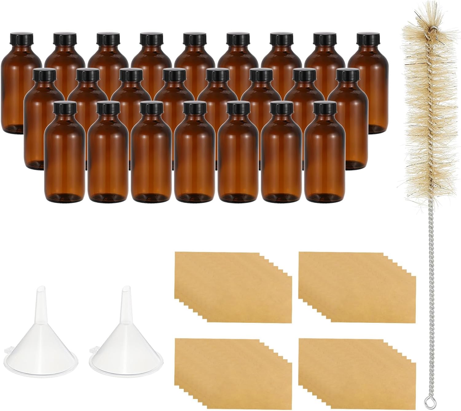 PATIKIL Dispensing Bottle with Cap and Label Funnel Brush