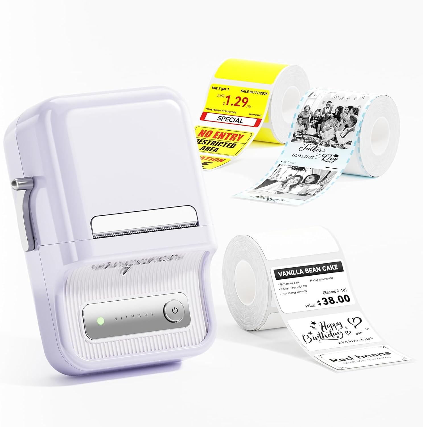 NIIMBOT B21 Pro Label Maker with 3 Roll Labels,300DPI HD Thermal Printer