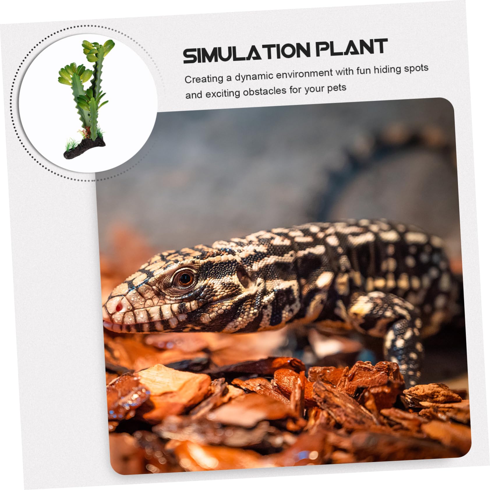 Sosoport 2pièces Plante De Cachette pour Lézard Fausse Plante Résine pour Terrarium Décoration Naturelle pour Reptiles Et Amphibiens pour Aquariums Et Terrariums