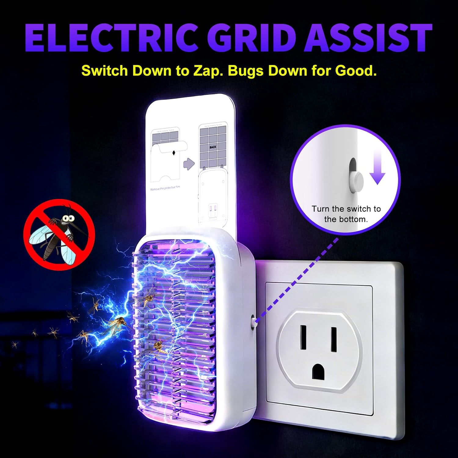 2-Pack Upgraded Fruit Fly Traps for Indoors, Flying Insect Trap for Fruit Flies, Gnats, Plug in Bug Zapper Indoor with Dual-UV Lights & Trapping, Electric Grid & Glue Traps(2 Device & 10 Glue Boards)