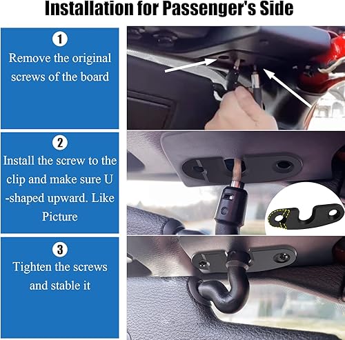 Miniatura 4 de Kit de reparación de visera solar, actualización de aluminio compatible con Wrangler JK Gladiator 2018-2022 (paquete de 2), grande