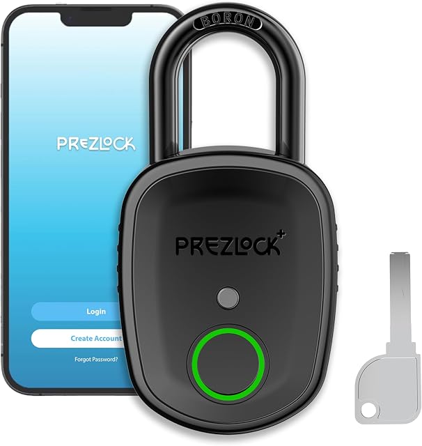 Padlock à empreinte digitale intelligente avec clé, Padock biométrique avec APP, Convient pour l'extérieur et les poids lourds, IP65 Étanche.