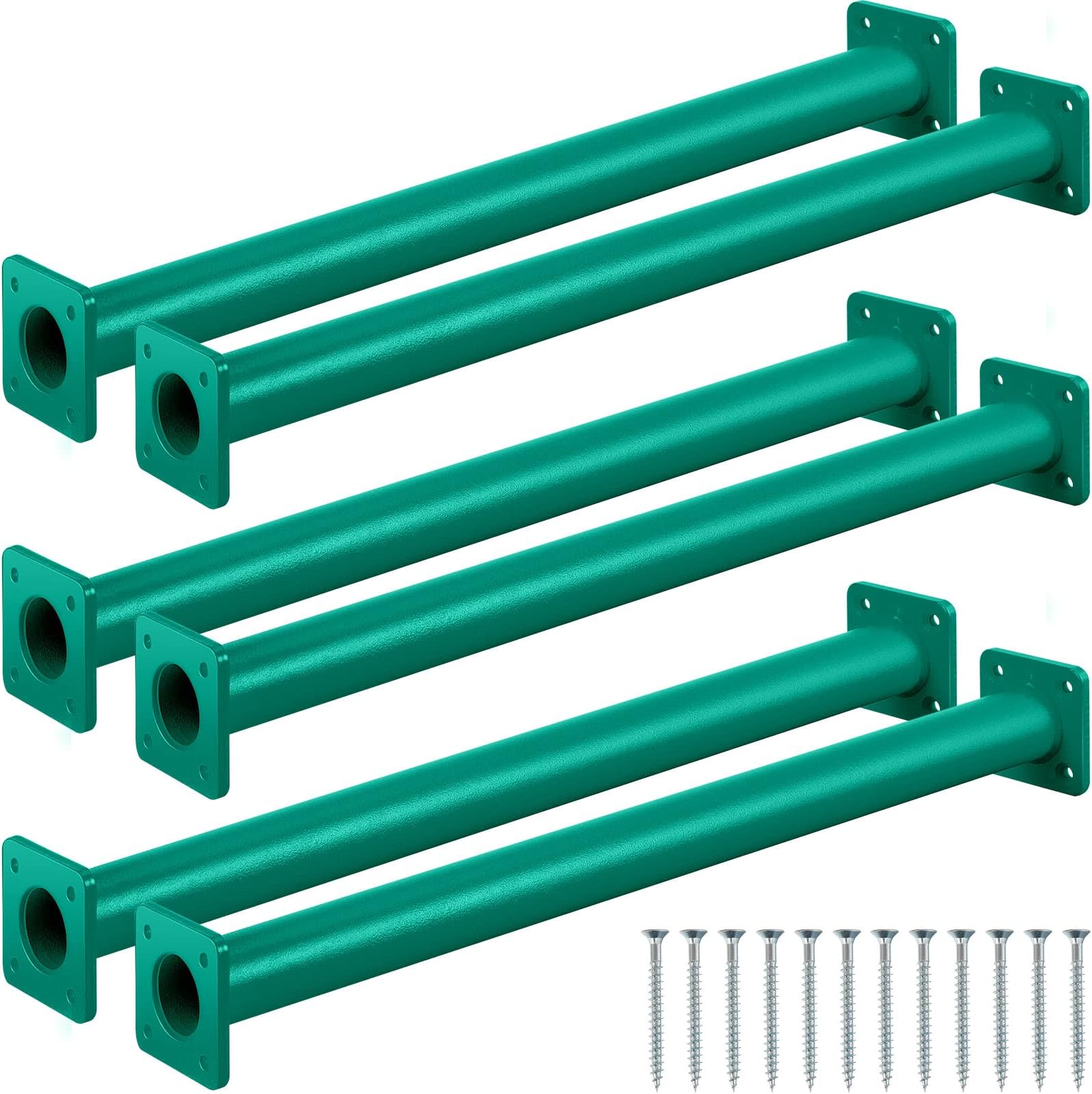 Dunzy 6 Pack 15 inch Monkey Bars Playground Ladder Rungs Monkey Bar Kit Playground Accessories Ladder Rungs Swing Set Grab Handles for Kids Backyard Outdoor Indoor Jungle Climbing(15 Inch,Green)
