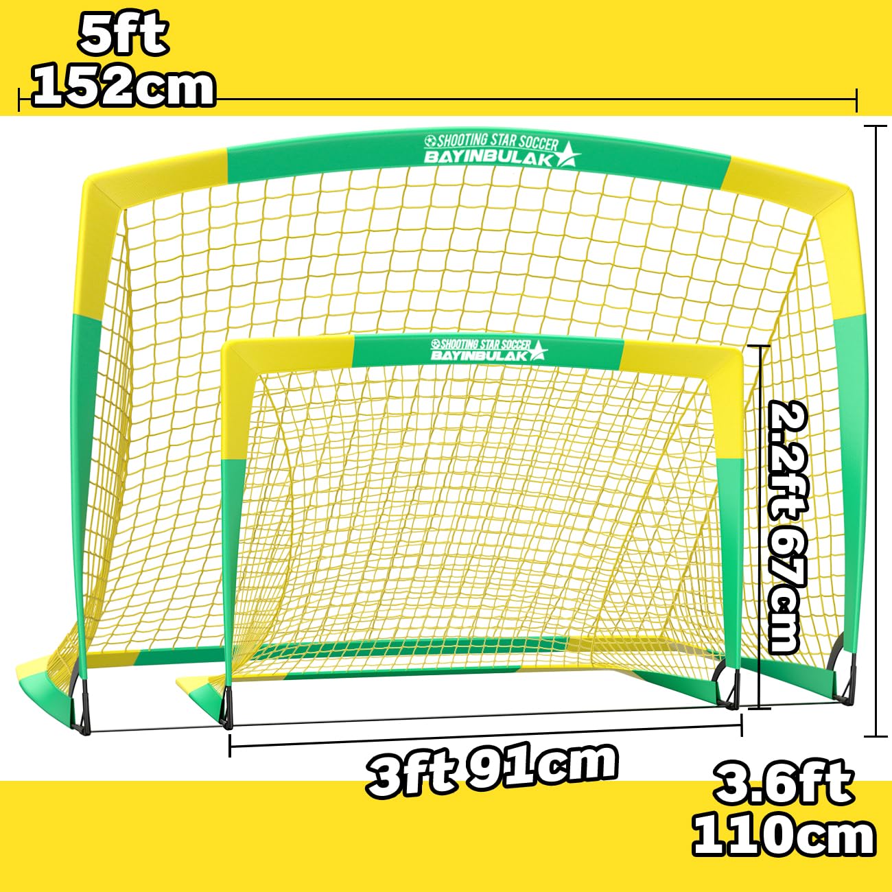 BAYINBULAK Porta da Calcio per Bambini per Rete da Calcio Allenamento Regalo del Festival