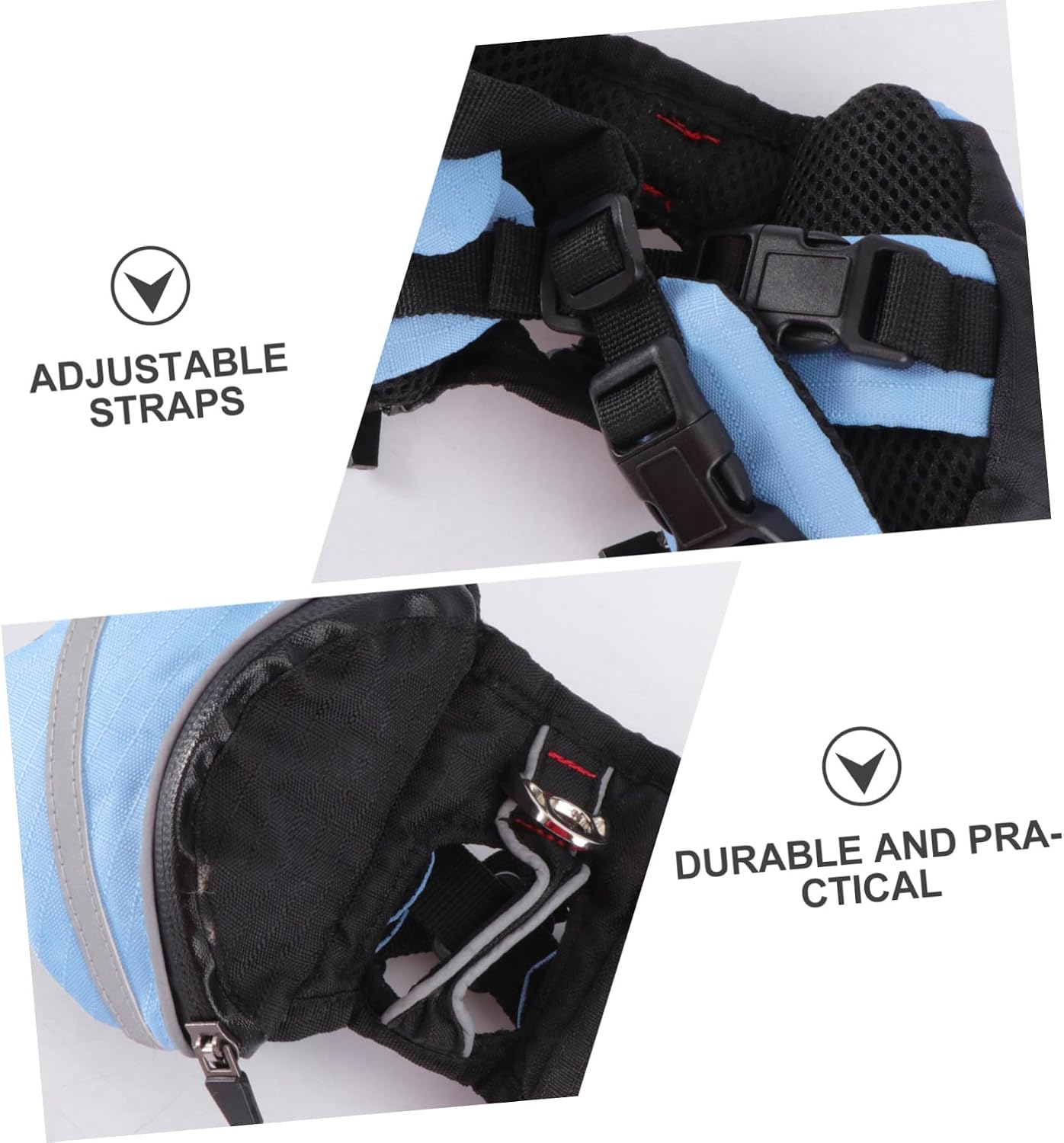 Generic Portable Dog Backpack Xs Navy Fabric with Side Pockets for Snacks and Supplies Breathable Sports Harness with Reflective Safety Band Suitable for Outdoor Hiking Camping Travel