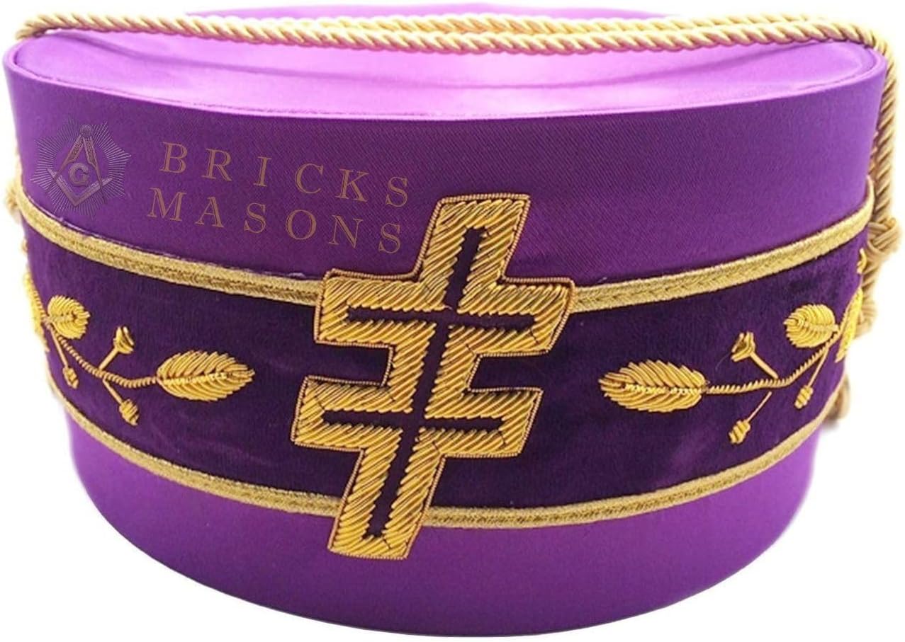 33rd Degree Scottish Rite Purple Cap Bullion Hand Embroidery