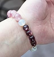 Vista 212 de Precious Gemstone Natural Crystal Healing Bracelet, Rutilated Quartz, Moonstone, Quartz Handmade Original Design Bracelet