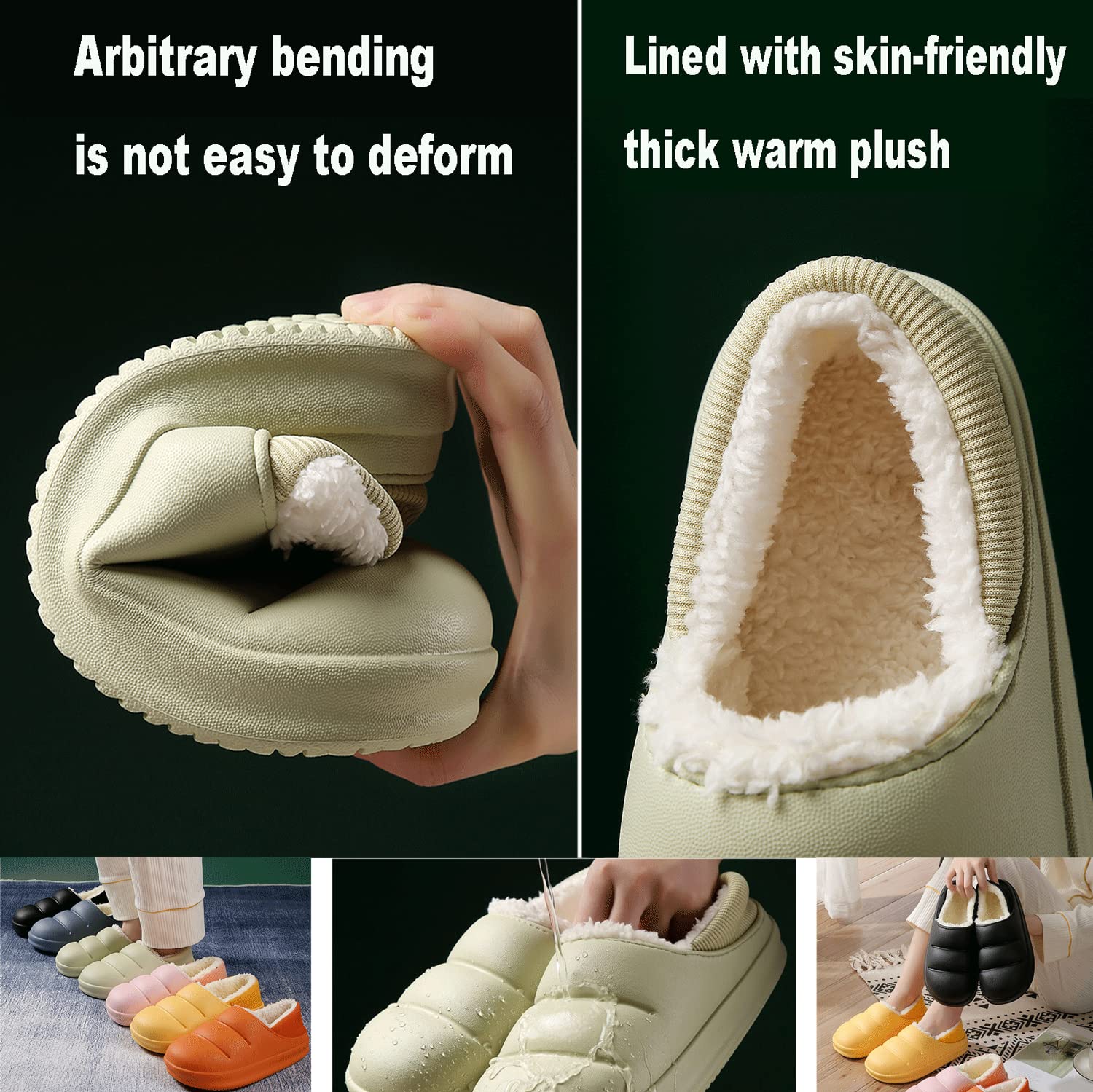 Zapatillas De Estar Por Casa Para Hombre Y Mujer – Forro De Felpa Cálido, Suela De Goma Antideslizante, Plantilla Viscoelástica – Invierno Cálido
