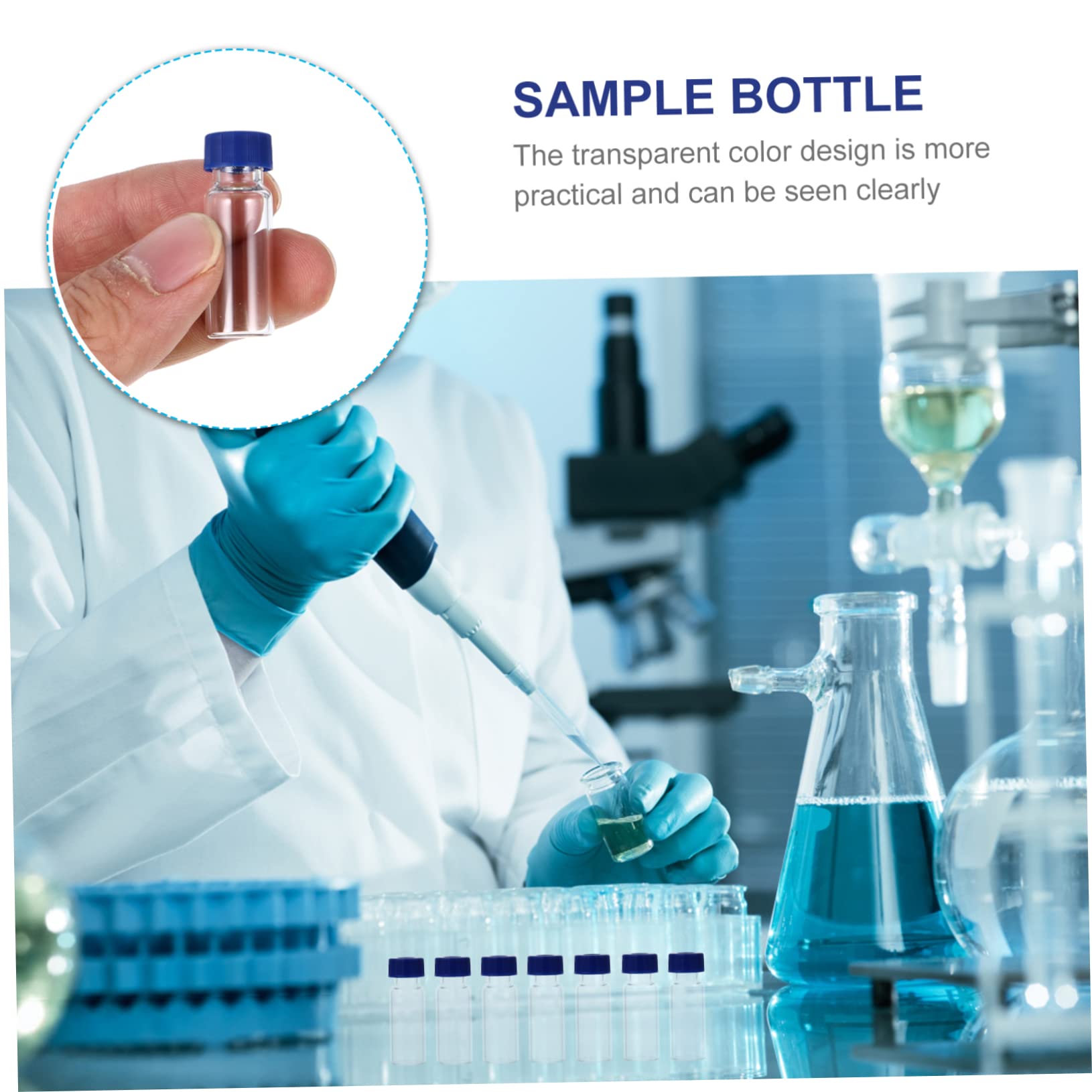 Flaconi Vetro 1, 5ml e 2ml Tappo a Vite per Cromatografia