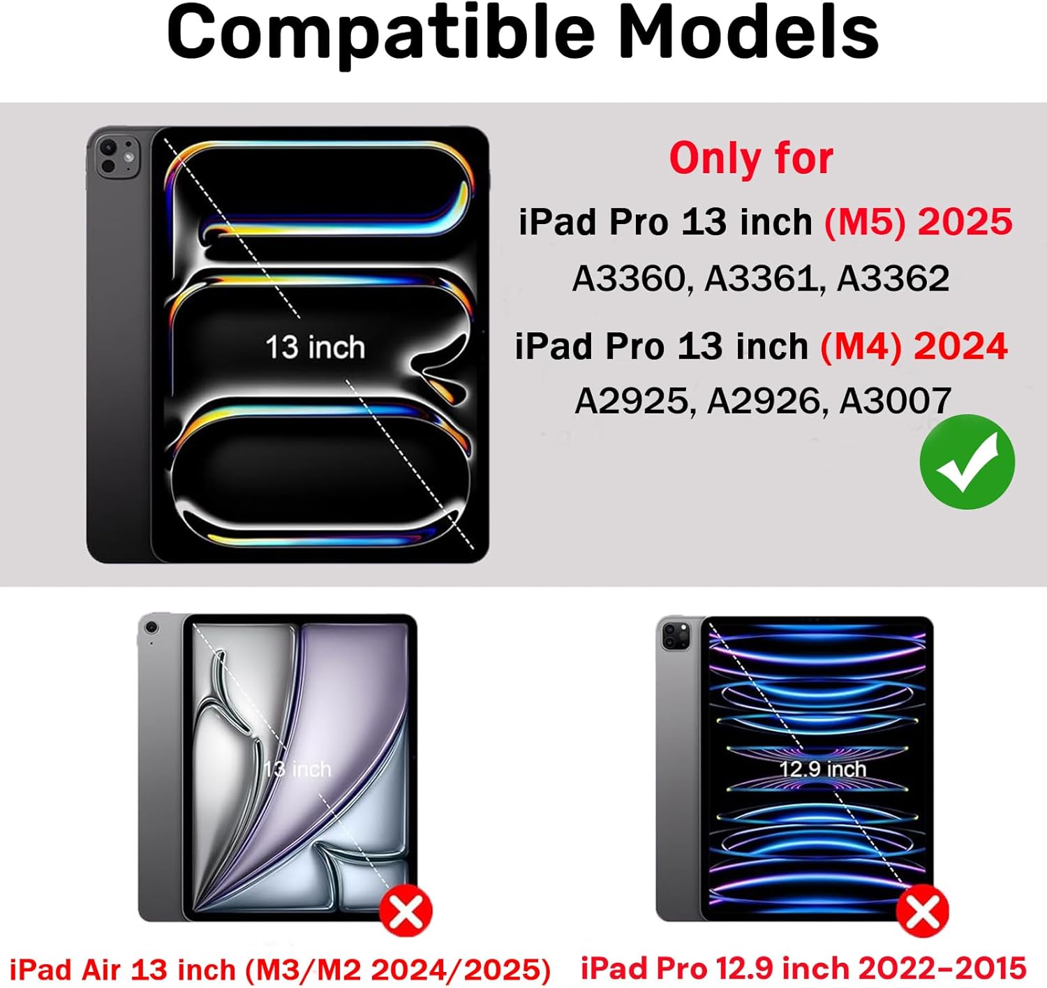 FUWANG Keyboard Case for iPad Pro 13 inch (M5/M4) 2025/2024, Magnetic Detachable for iPad Pro 13 inch Case with Keyboard, Folio Case for iPad pro 13'' M5/M4 with Pencil Holder Auto Sleep/Wake - Black