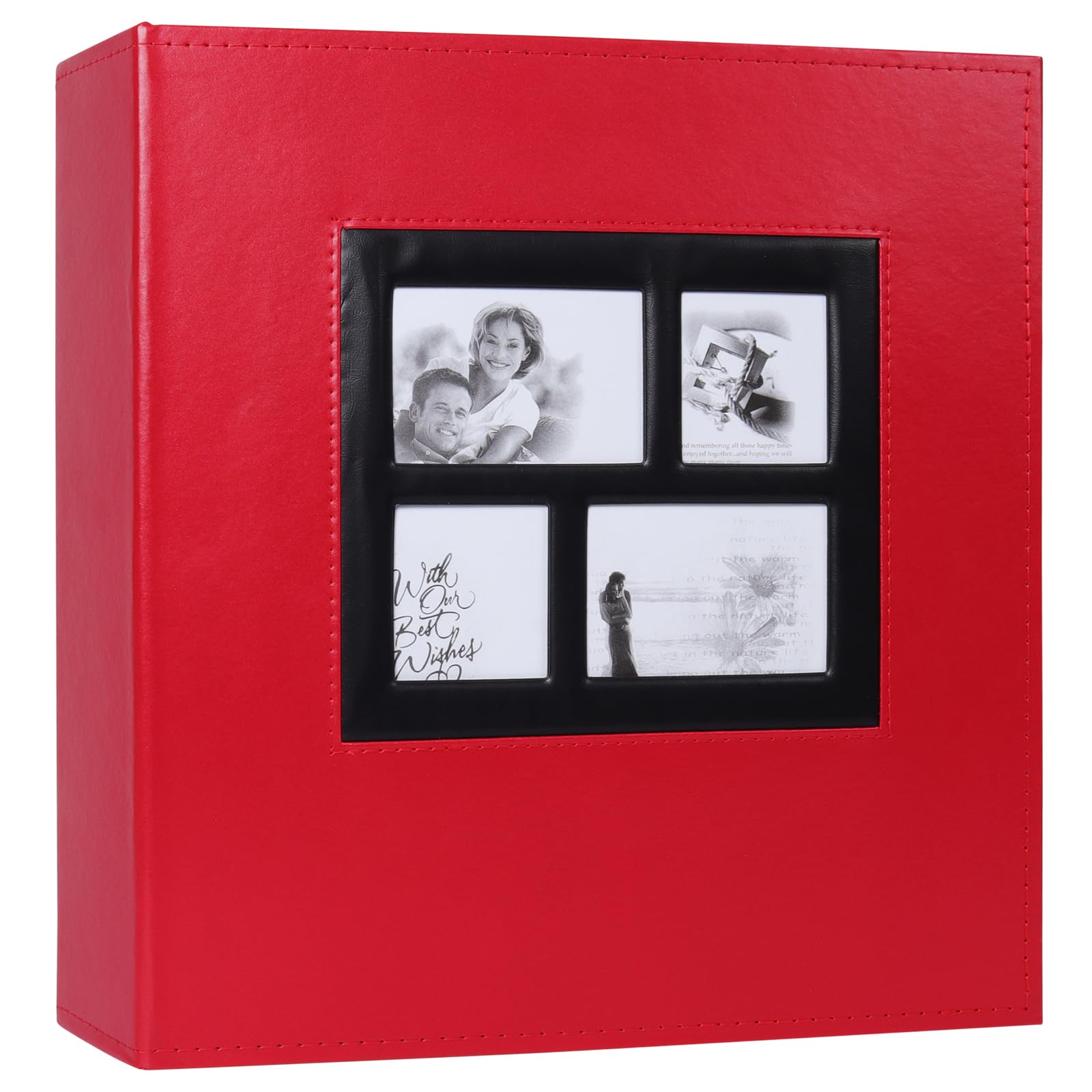 RECUTMS Photo Album 4x6 1000 Pockets Photos, Extra Large Capacity Family Wedding Picture Albums Holds 1000 Horizontal and Vertical Photos (Red)
