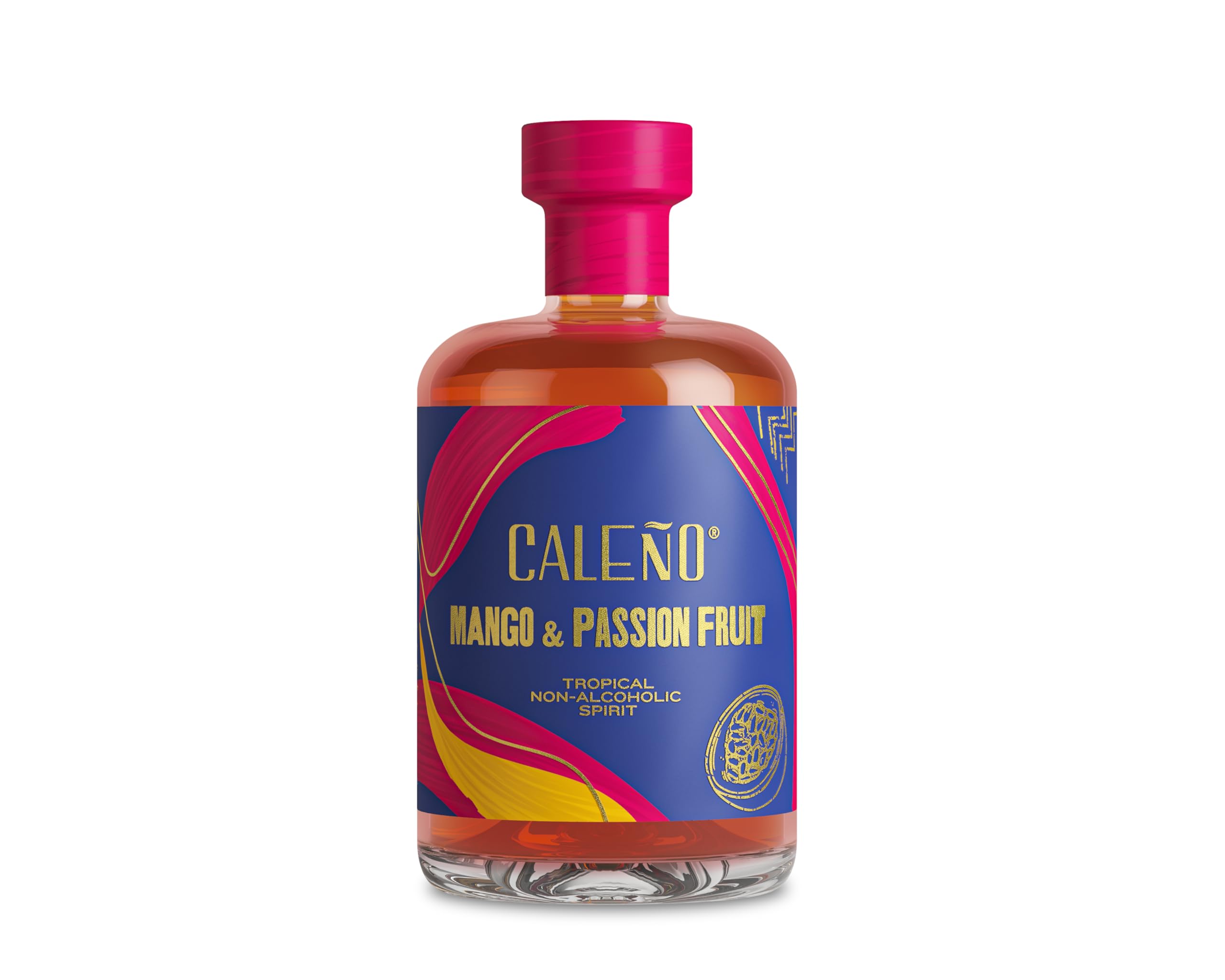 Caleño Mangue et fruit de la passion | Spiritueux sans alcool | Alternative au rhum tropical sans alcool | Faible teneur en calories et sans sucre | Sans gluten et végétalien | 50 cl