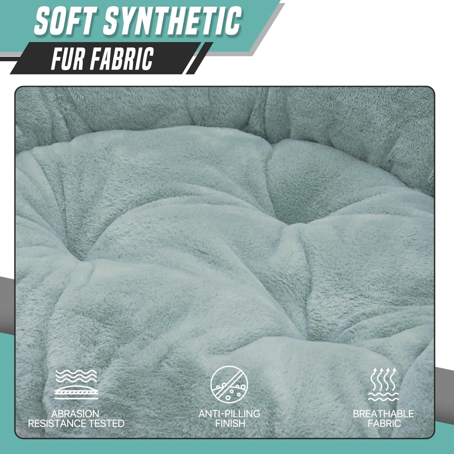 Round Comfy Saucer Chair, Metal Frame Cozy Lounge Lazy Chair Folding Faux Fur Saucer Chair for Adults, Foldable Papasan Moon Chair for Bedroom Living Room Dorm (Teal Seat/Gold Stand)