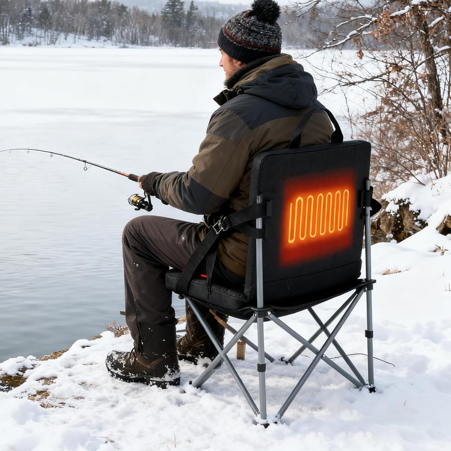 Heated Stadium Seats for Bleachers, Portable Heating Heated Cushion, Portable 3 Gear Heating, Heating Outdoor Camping Hiking, Ideal for Camping, Beach, Sporting Events