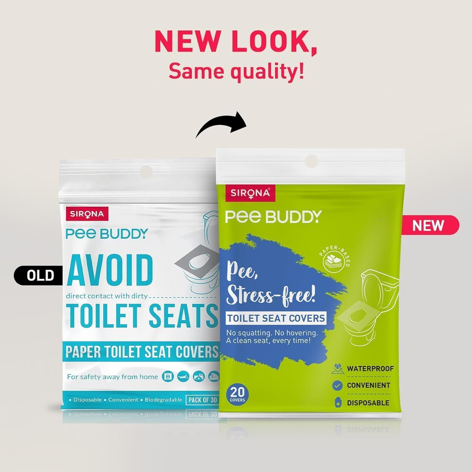 PeeBuddy Disposable Paper Toilet Seat Covers (Pack Of 80) | No Direct Contact with Unhygienic Seats| Easy To Dispose| Nature Friendly| Must Have For Women