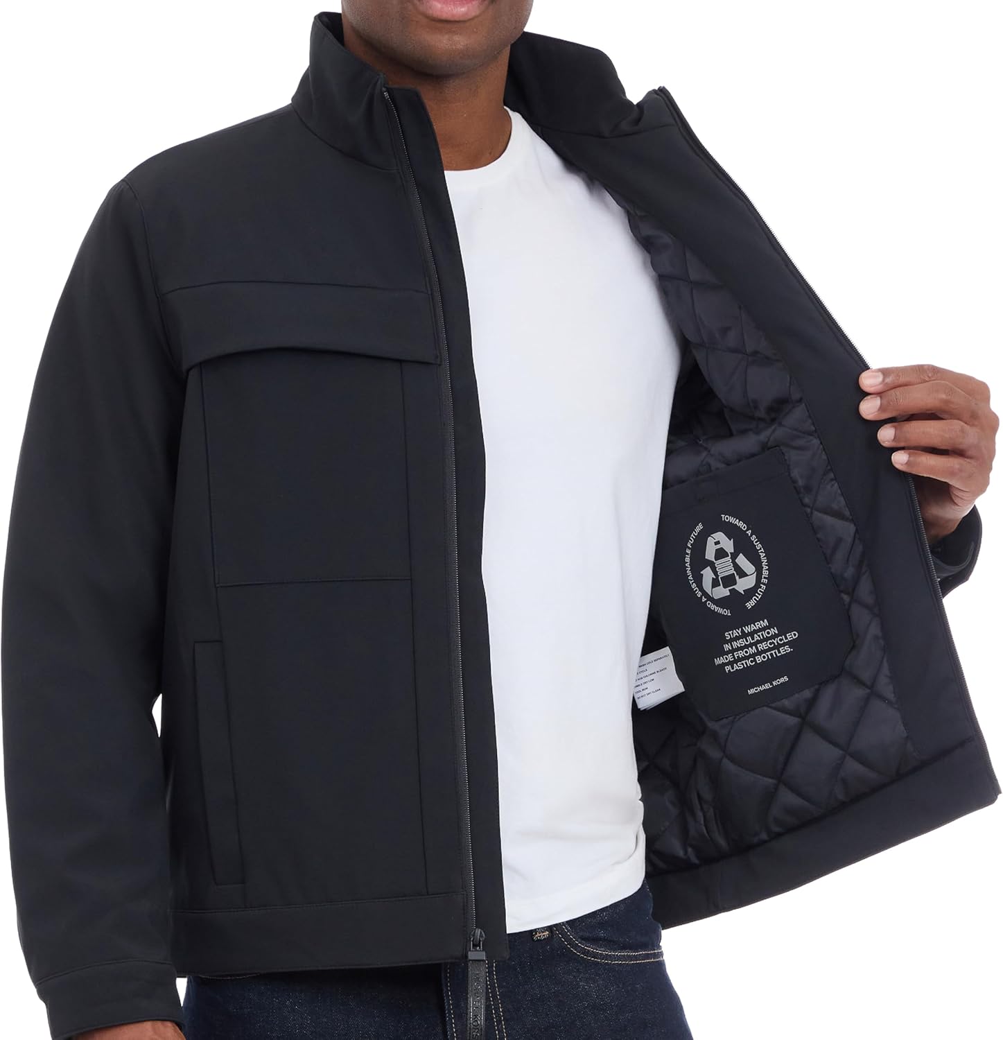 Michael Kors mens Soft Shell Jacket, Wind and Water Resistant Coat - Image 4